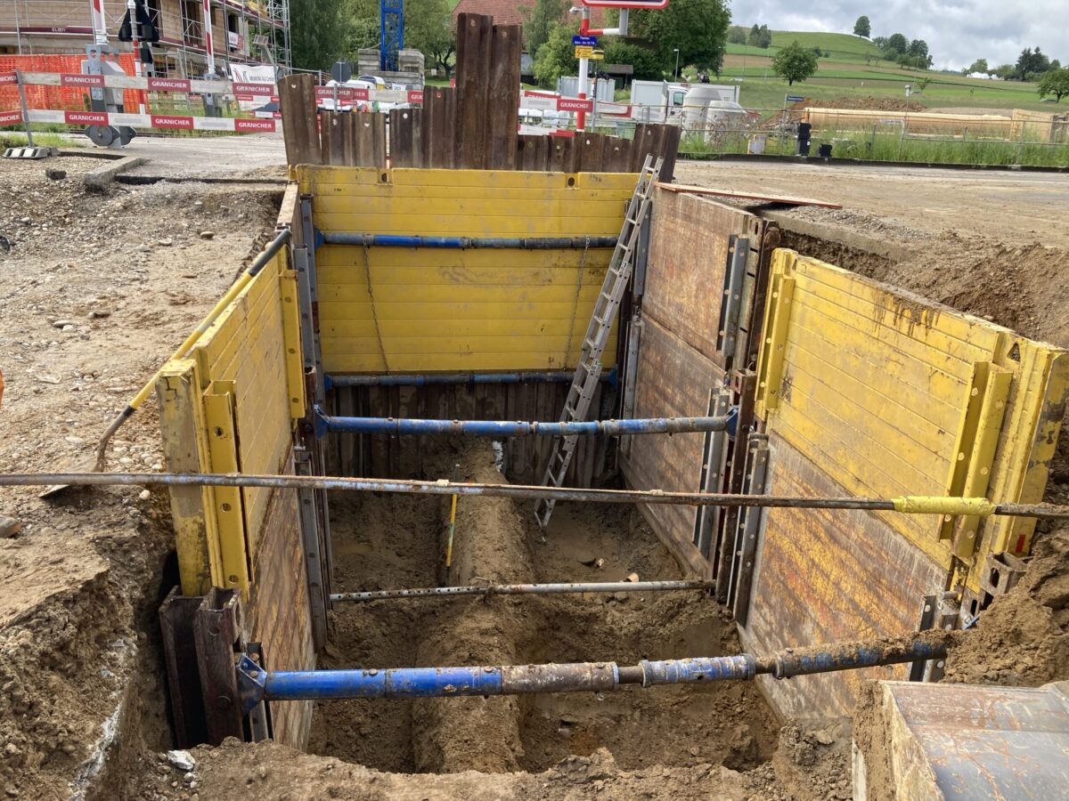 Grabenverbau Einfachgleitschiene